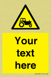 Custom warning farm machinery